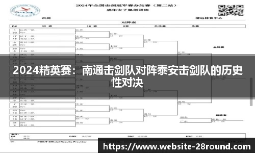 2024精英赛：南通击剑队对阵泰安击剑队的历史性对决